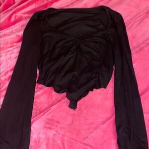 Elegant Black Long Sleeve Women's Top